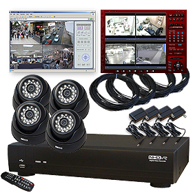 4 CHANNEL OUTDOOR VSYNC 4300I DVR WITH 4 CAMERAS PACKAGE